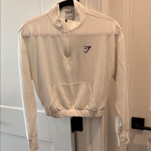 Gymshark Men's Cream Zip-Up Sweater